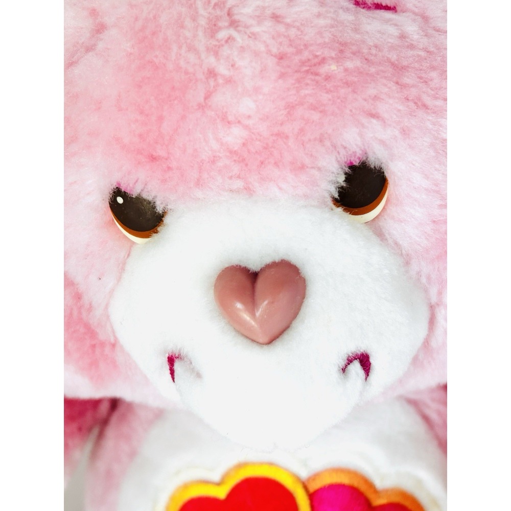 Care Bears Original Vintage Love A Lot Bear Pink‎ With Hearts Stuffed Plush 13" - Picture 5 of 12